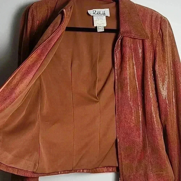 Joseph Ribkoff Trends Burnt Orange/Brown Weston Jacket Vintage 90s  Size US 6 - Picture 9 of 16